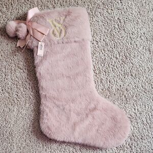 Pink Faux Fur VICTORIA SECRET Christmas Stocking